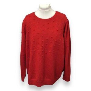 Croft & Barrow® Women’s Plus Puff-Sleeve Bobble Sweater, Red, size 3X